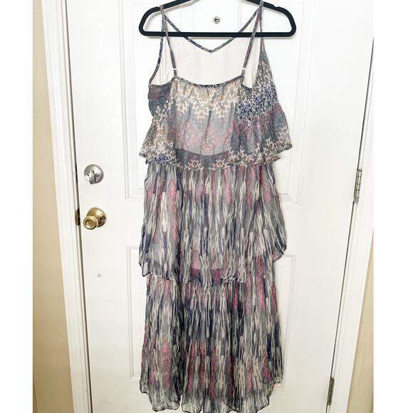 Anthropologie Dress Meadow Rue Boho Josie Tiered Maxi Fairy Multi Bohemian Sz 10 - Picture 6 of 10